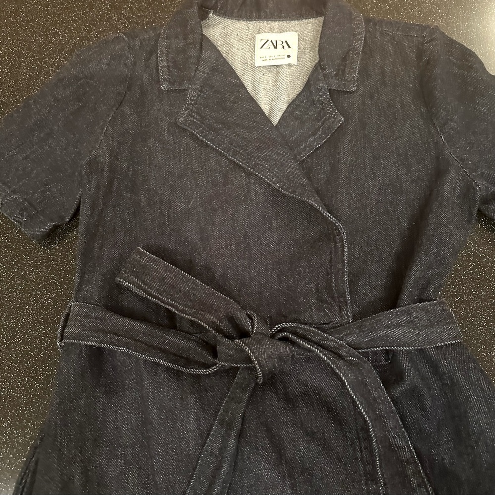 Zara Dark Navy Denim Jumpsuit - Picture 5 of 7